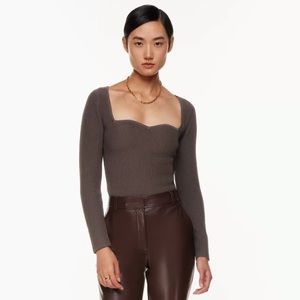 Aritzia Babaton sculpt knit sweetheart long sleeve